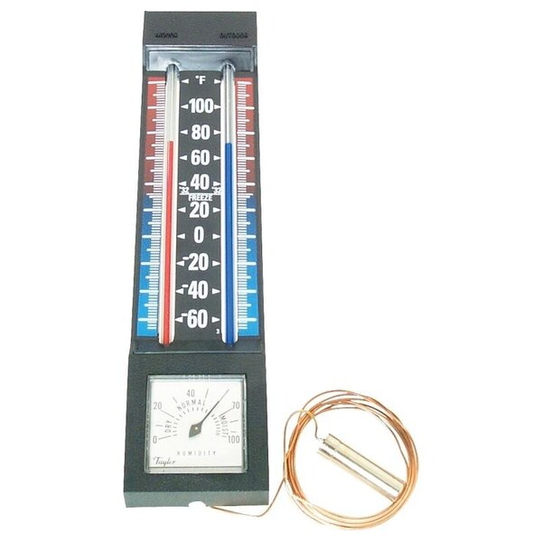 Taylor Thermometer with Hygrometer, 40 to 100 deg F 5329 Zoro